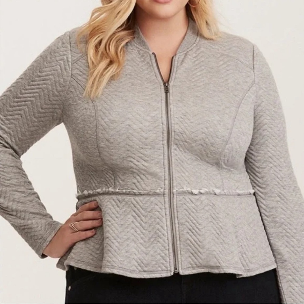 TORRID | Quilted Peplum Full‎ Zip jacket